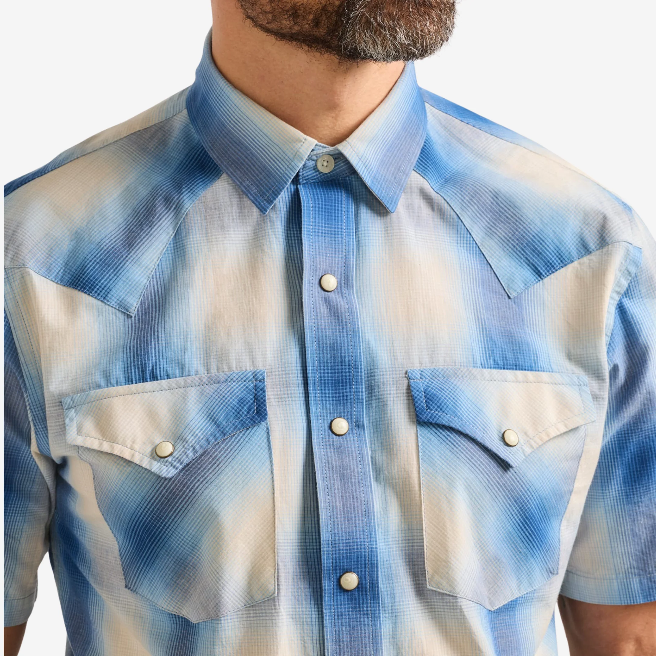 SS Frontier Shirt - White/Charcoal Plaid - Image 3