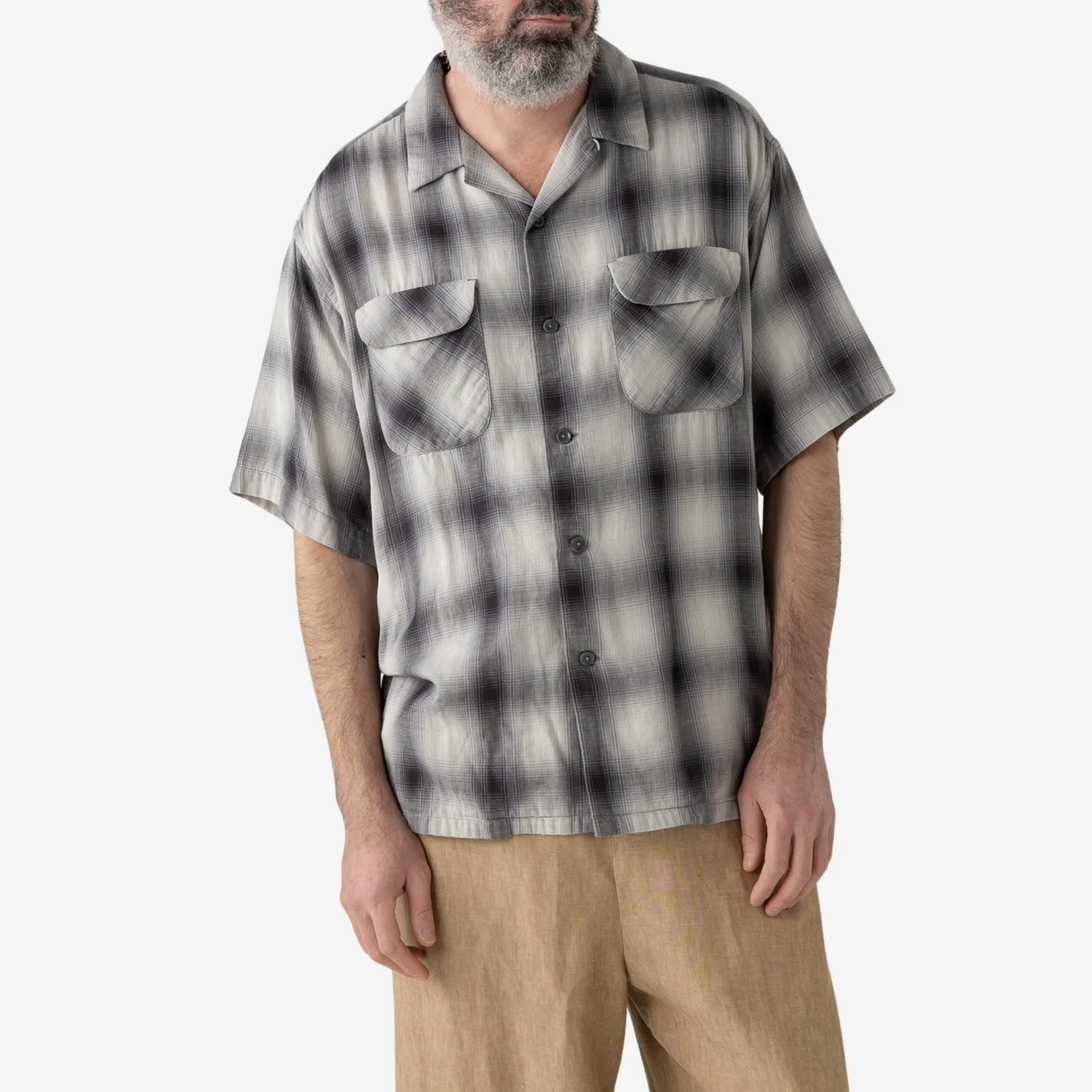 SS Open Collar Shirt - Gray/Bone - Image 3