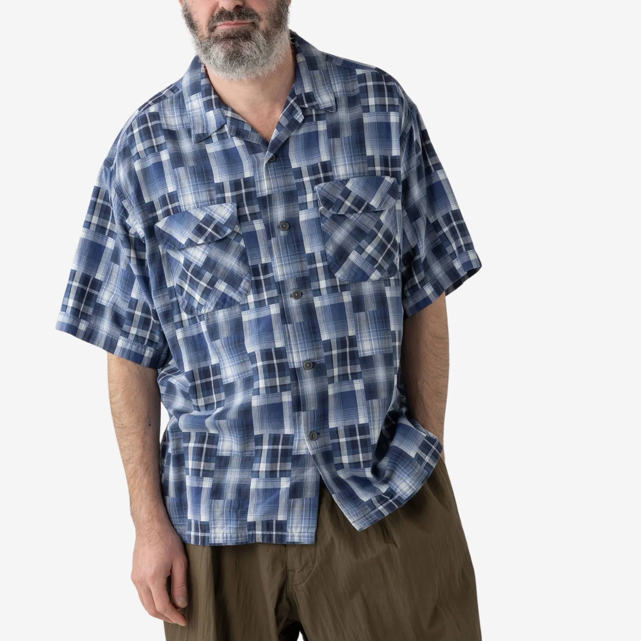 SS Open Collar Shirt - Indigo - Image 3
