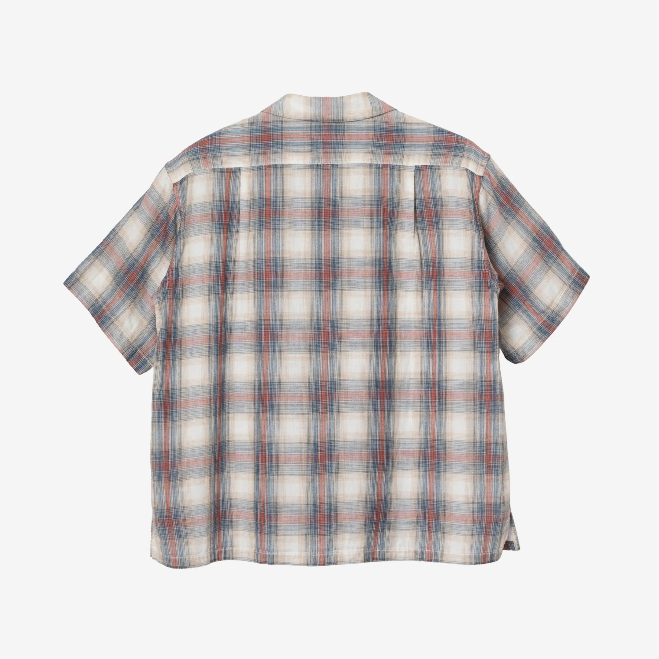 SS Open Collar Shirt - Rust/Navy - Image 2