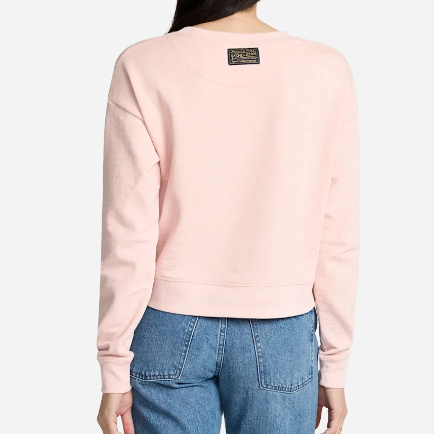 Womens Graphic French Terry Sweatshirt - Soft Rose - Image 2