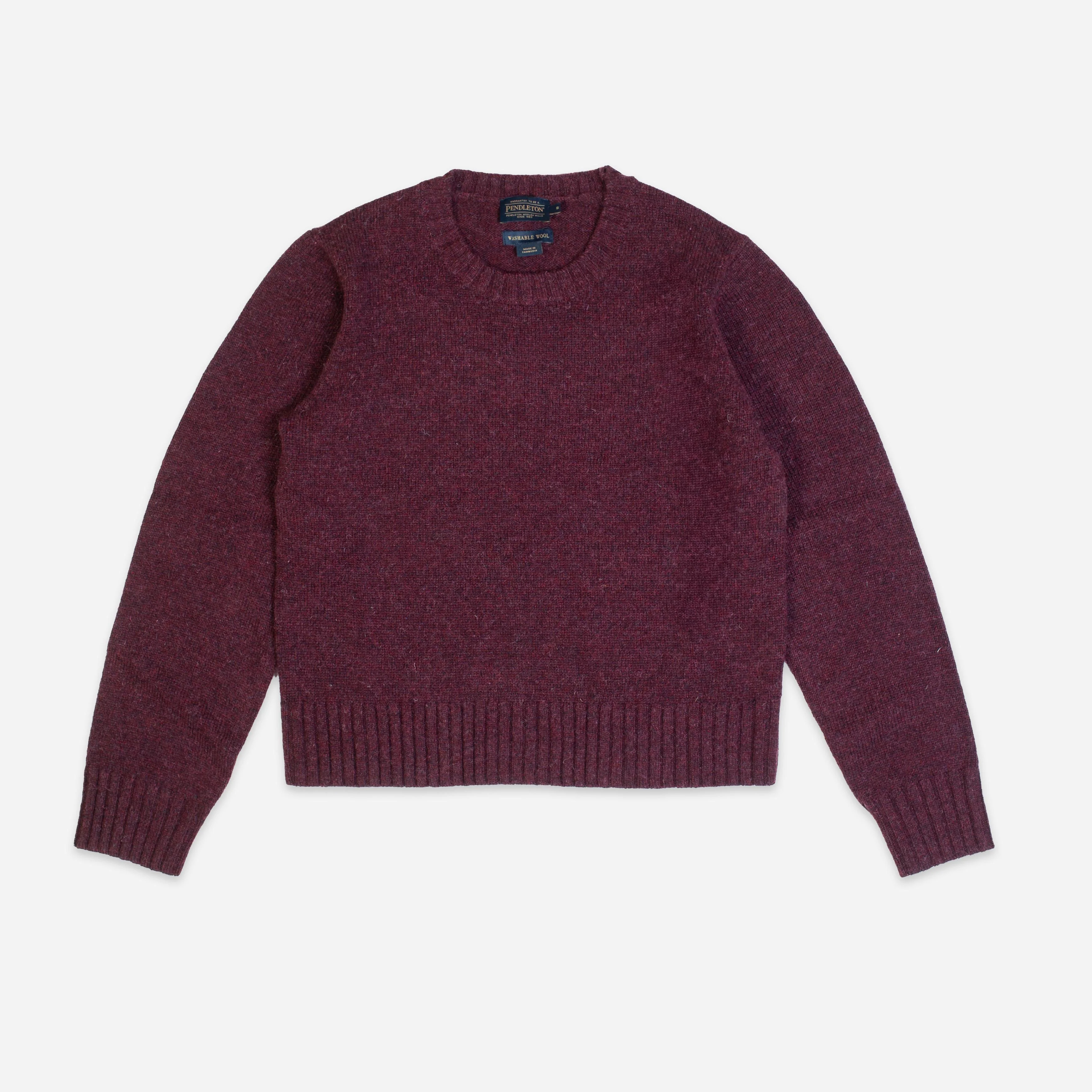 Womens Relaxed Shetland Sweater - Burgundy Heather - Image 5