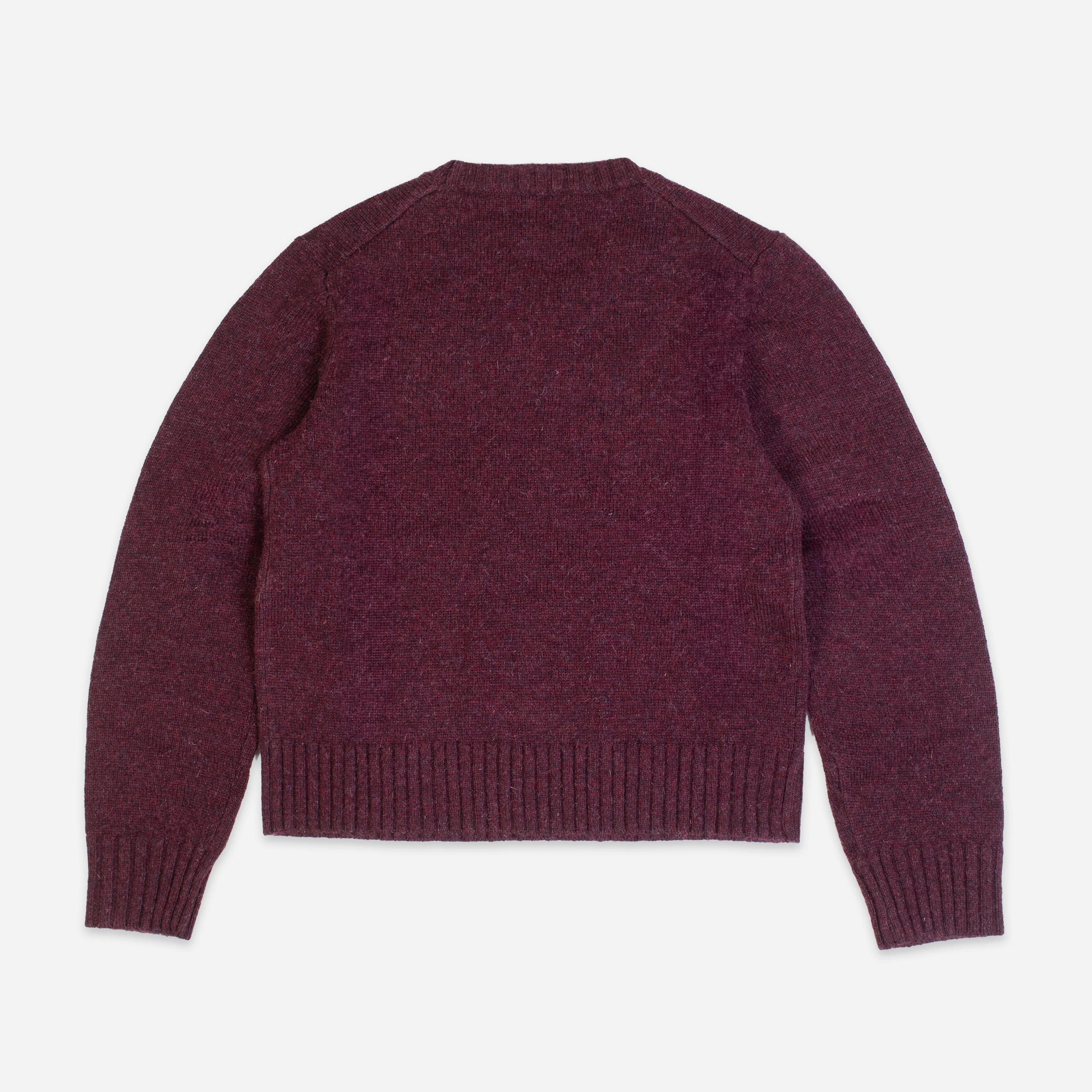Womens Relaxed Shetland Sweater - Burgundy Heather - Image 6