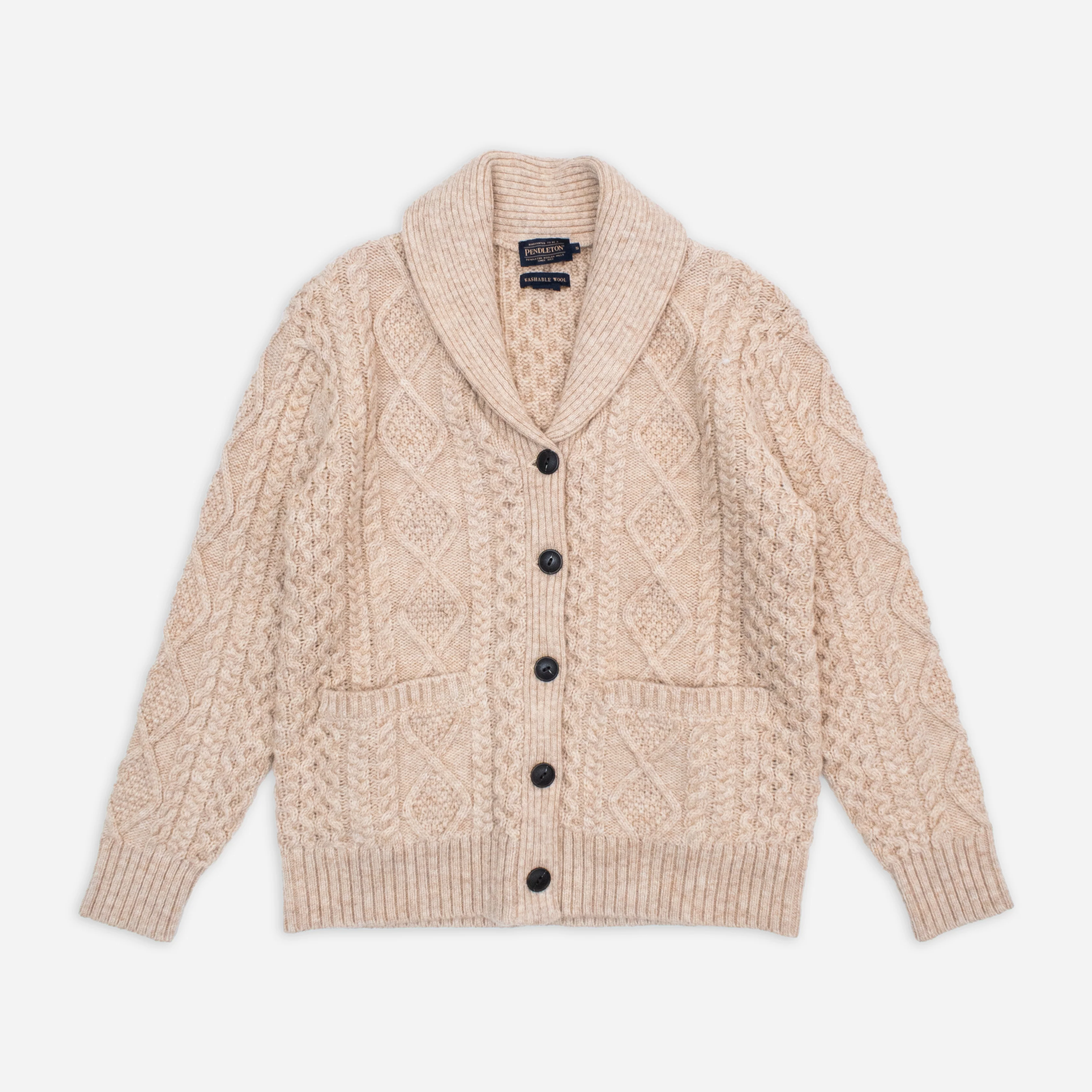Womens Fisherman Cable Cardigan - Driftwood - Image 7