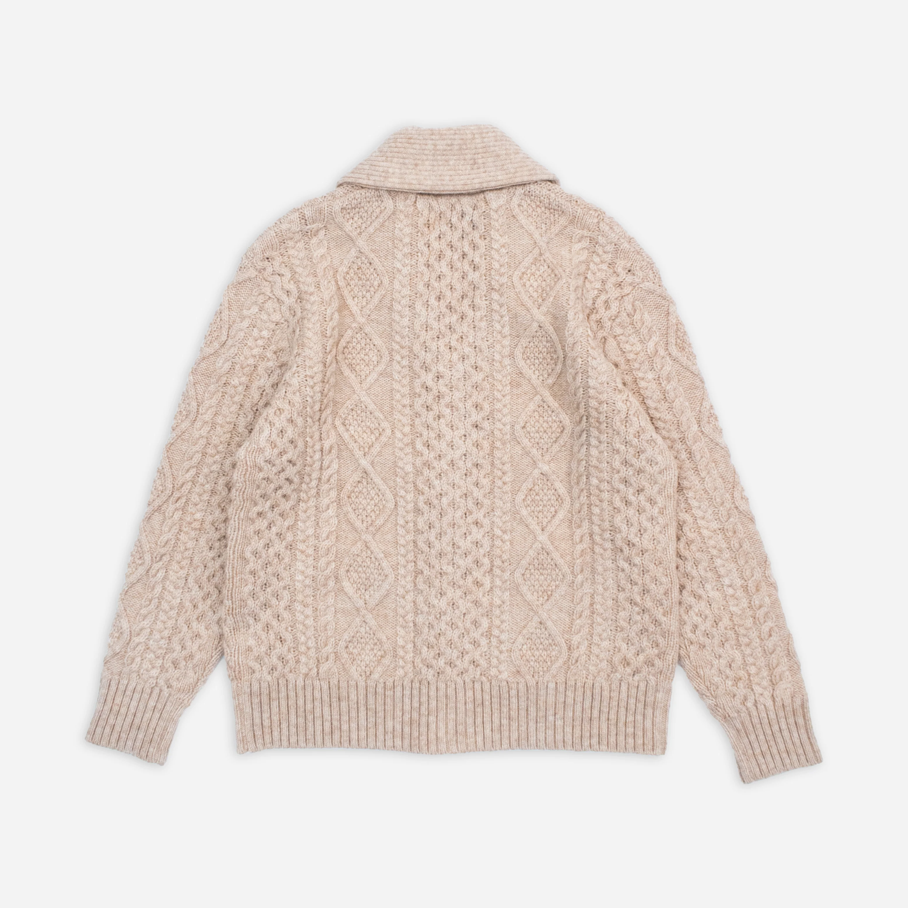Womens Fisherman Cable Cardigan - Driftwood - Image 9