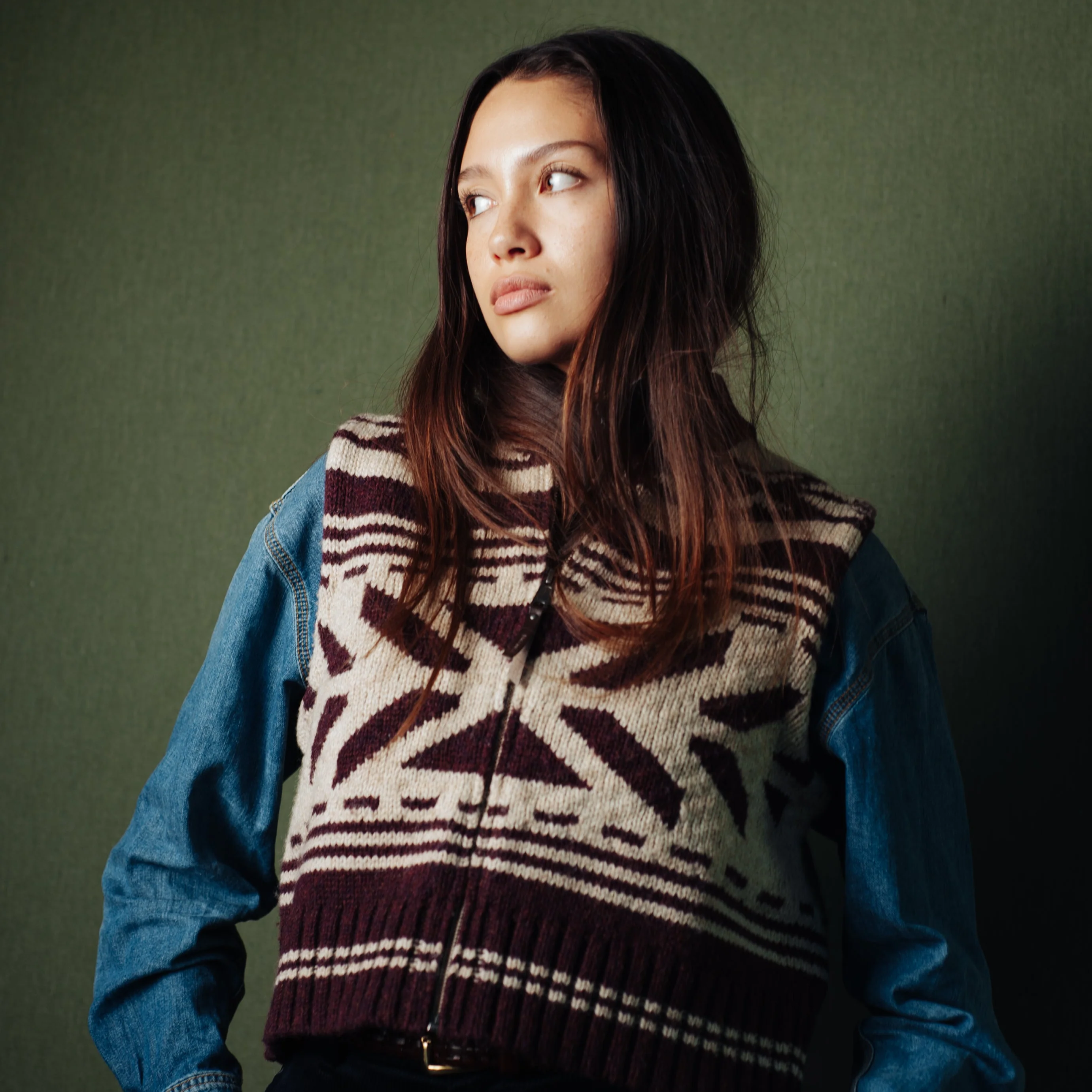 Womens Wool Sweater Vest - Alpine Burgundy - Image 4