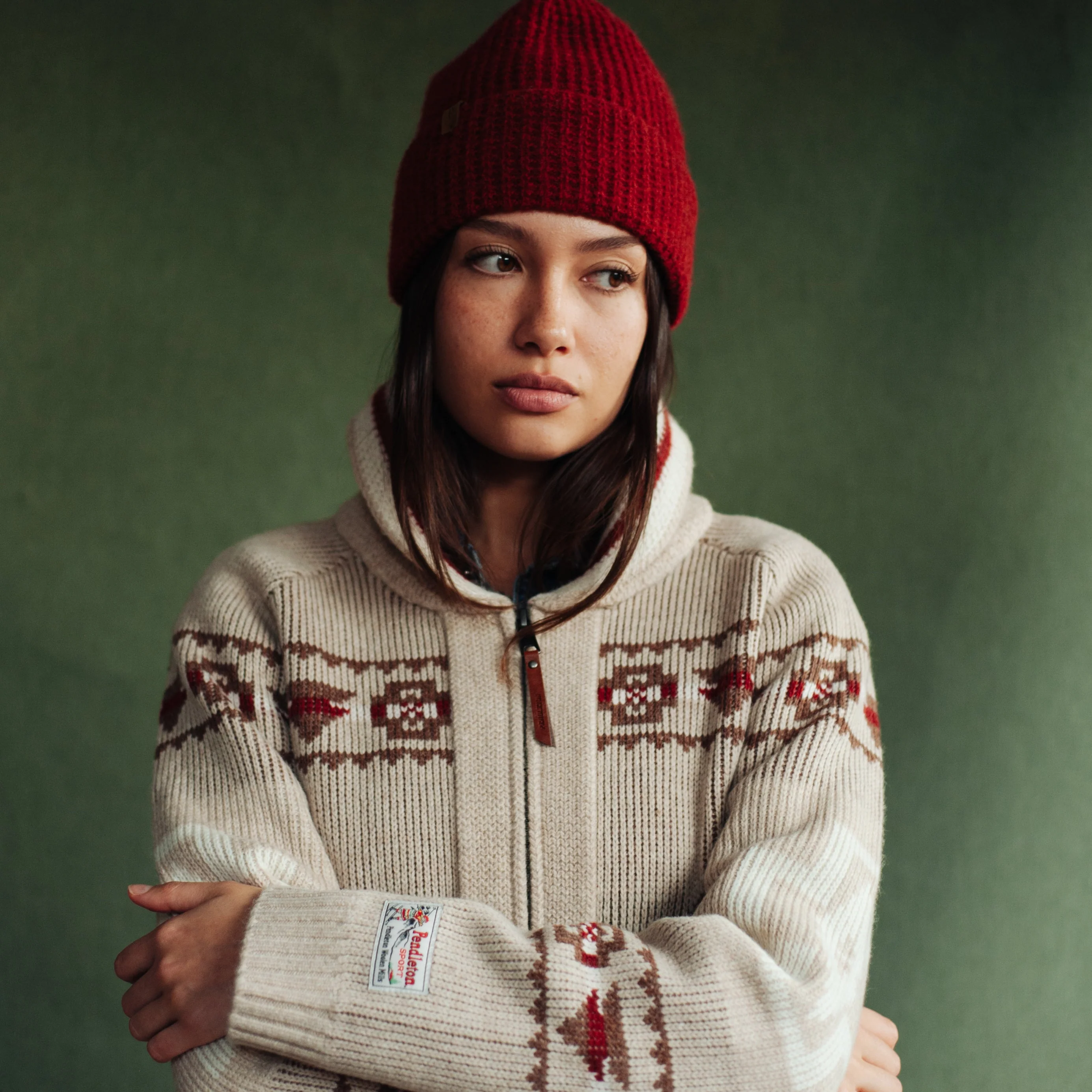 Womens Alpaca Lambswool Cardigan - Oatmeal Heather - Image 5