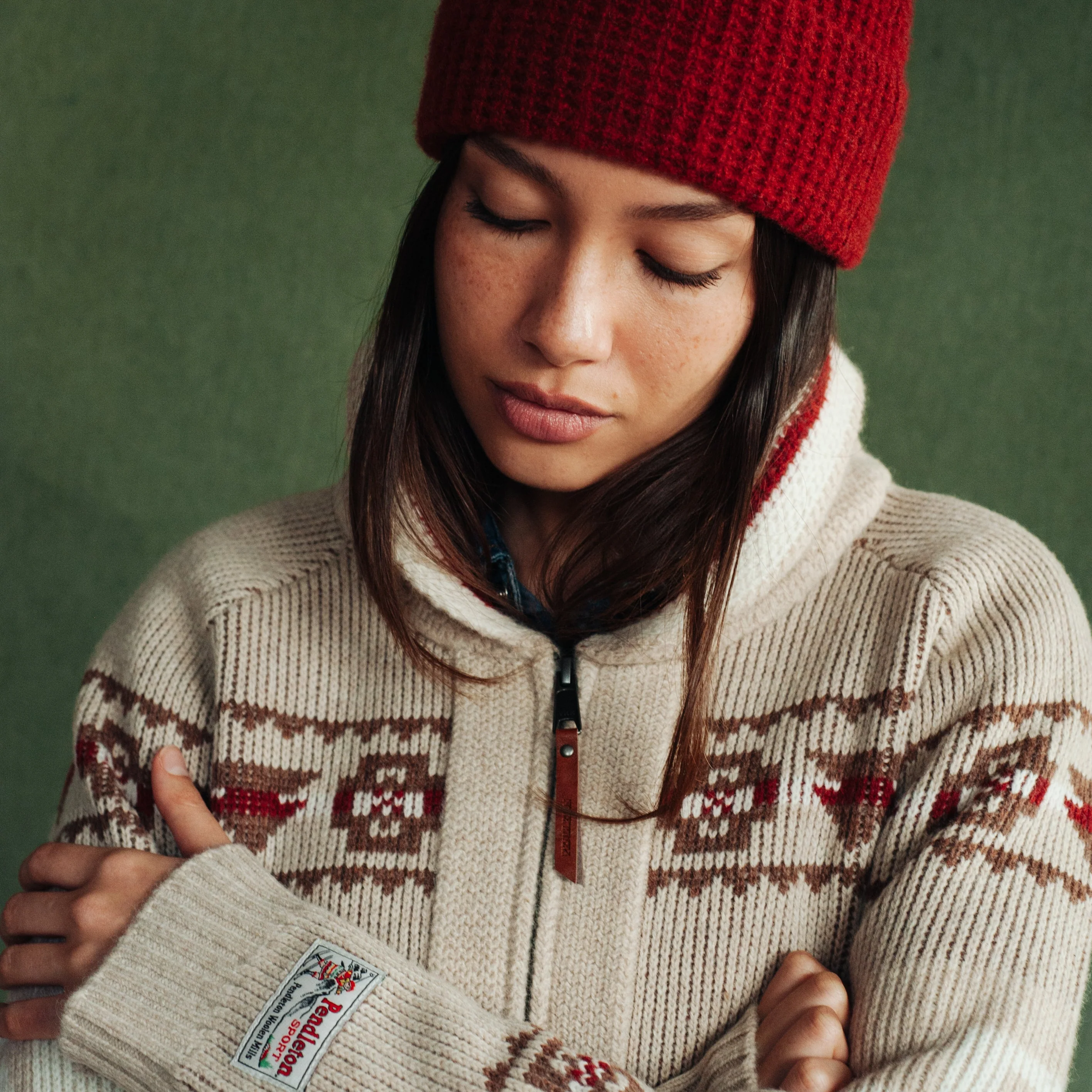 Womens Alpaca Lambswool Cardigan - Oatmeal Heather - Image 7