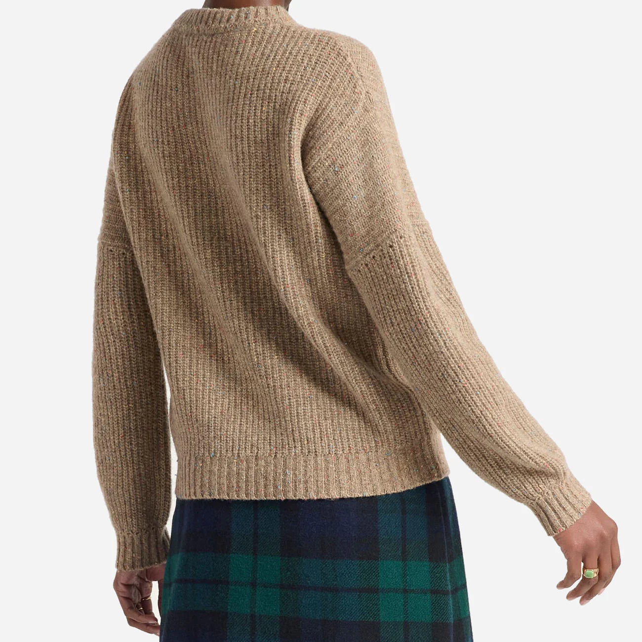 Womens Donegal Eyelet Sweater - Tan - Image 2