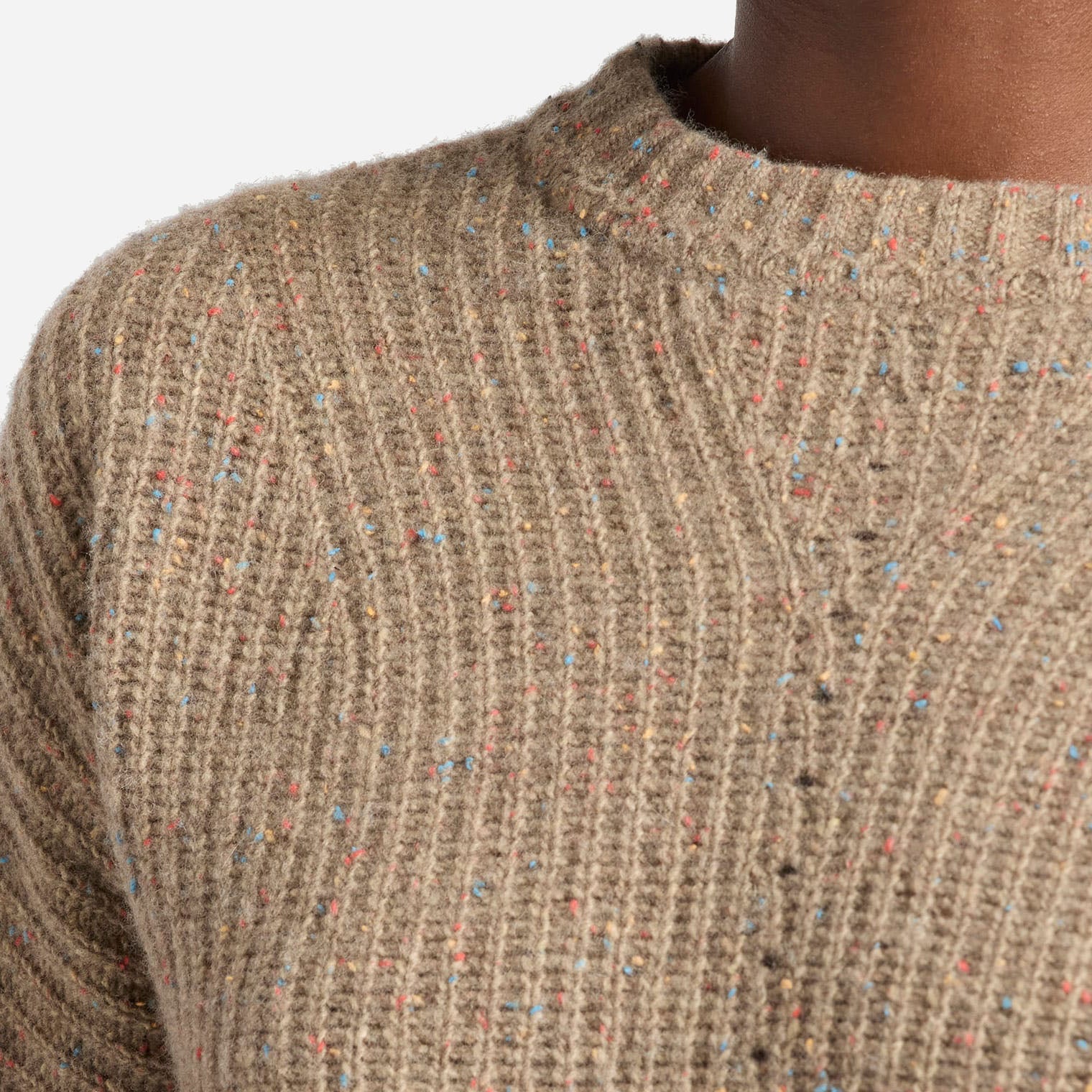 Womens Donegal Eyelet Sweater - Tan - Image 3