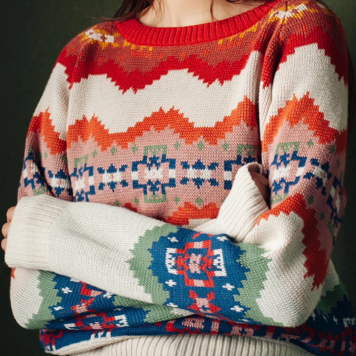 Womens Raglan Multi Sweater - Multi - Image 3