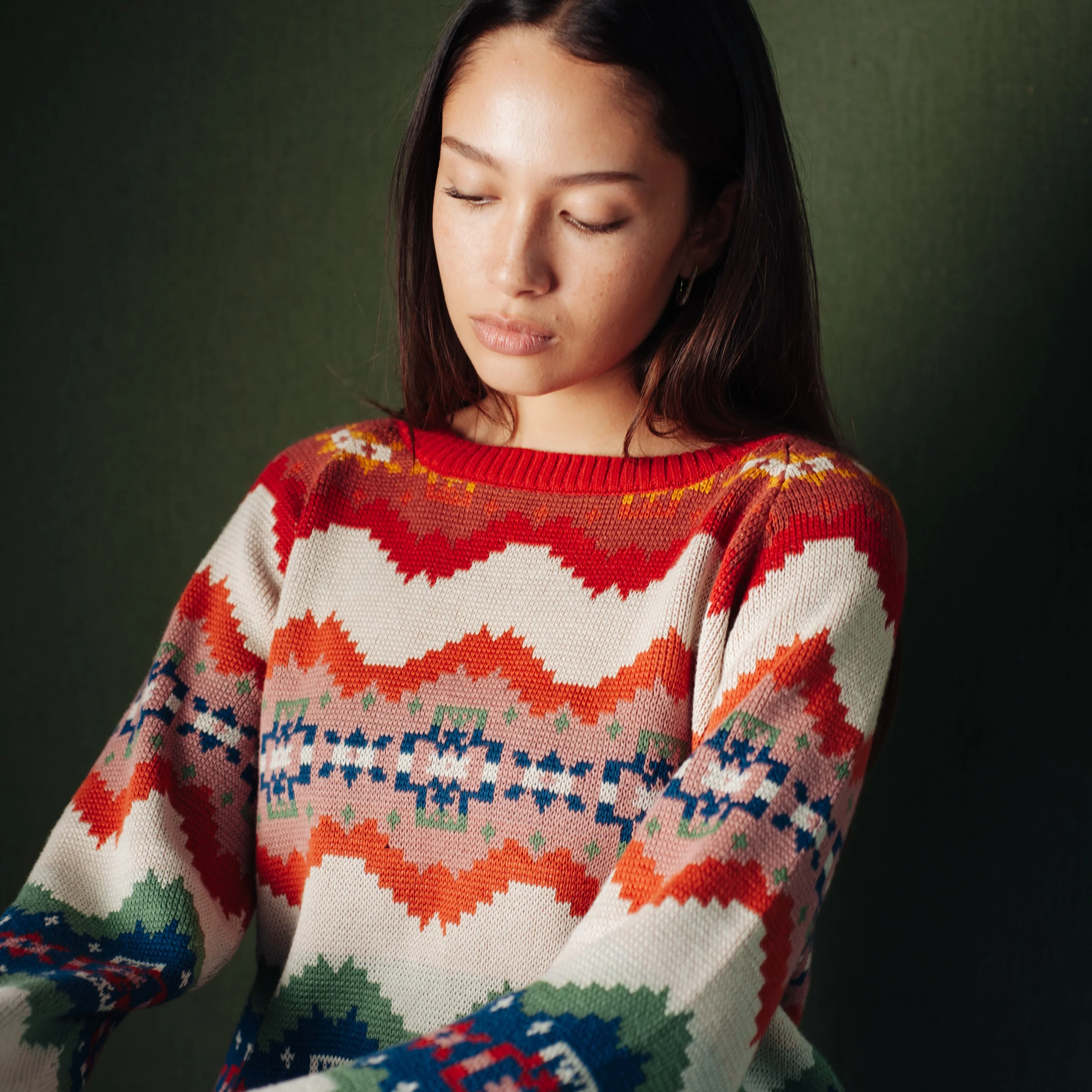 Womens Raglan Multi Sweater - Multi - Image 4