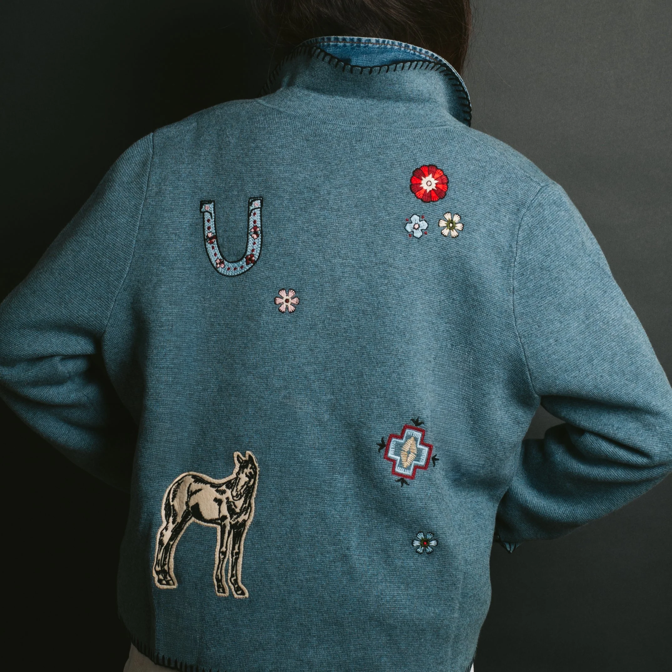Womens Souvenir Cardigan - Denim Heather - Image 5