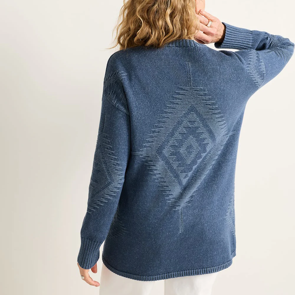 Women's Textured Sierra Springs Cardigan - Navy - Image 3