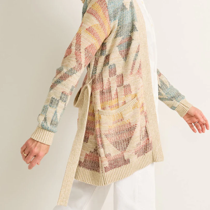 Women's Cheyenne Cotton Cardigan - Natural Multi - Image 3