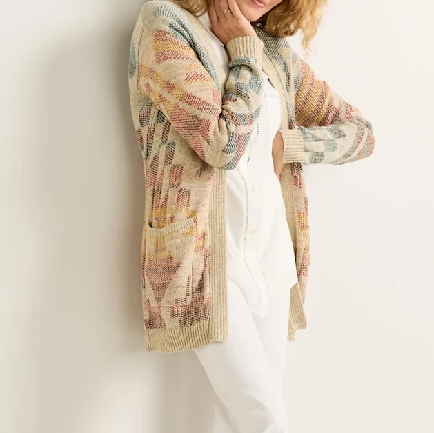 Women's Cheyenne Cotton Cardigan - Natural Multi - Image 5