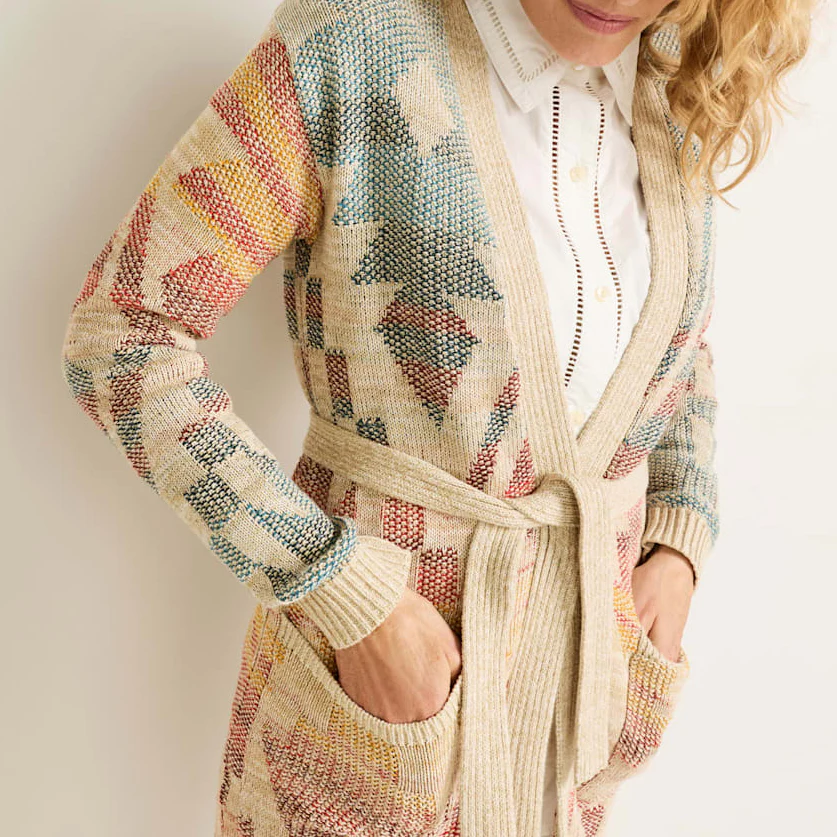 Women's Cheyenne Cotton Cardigan - Natural Multi - Image 6