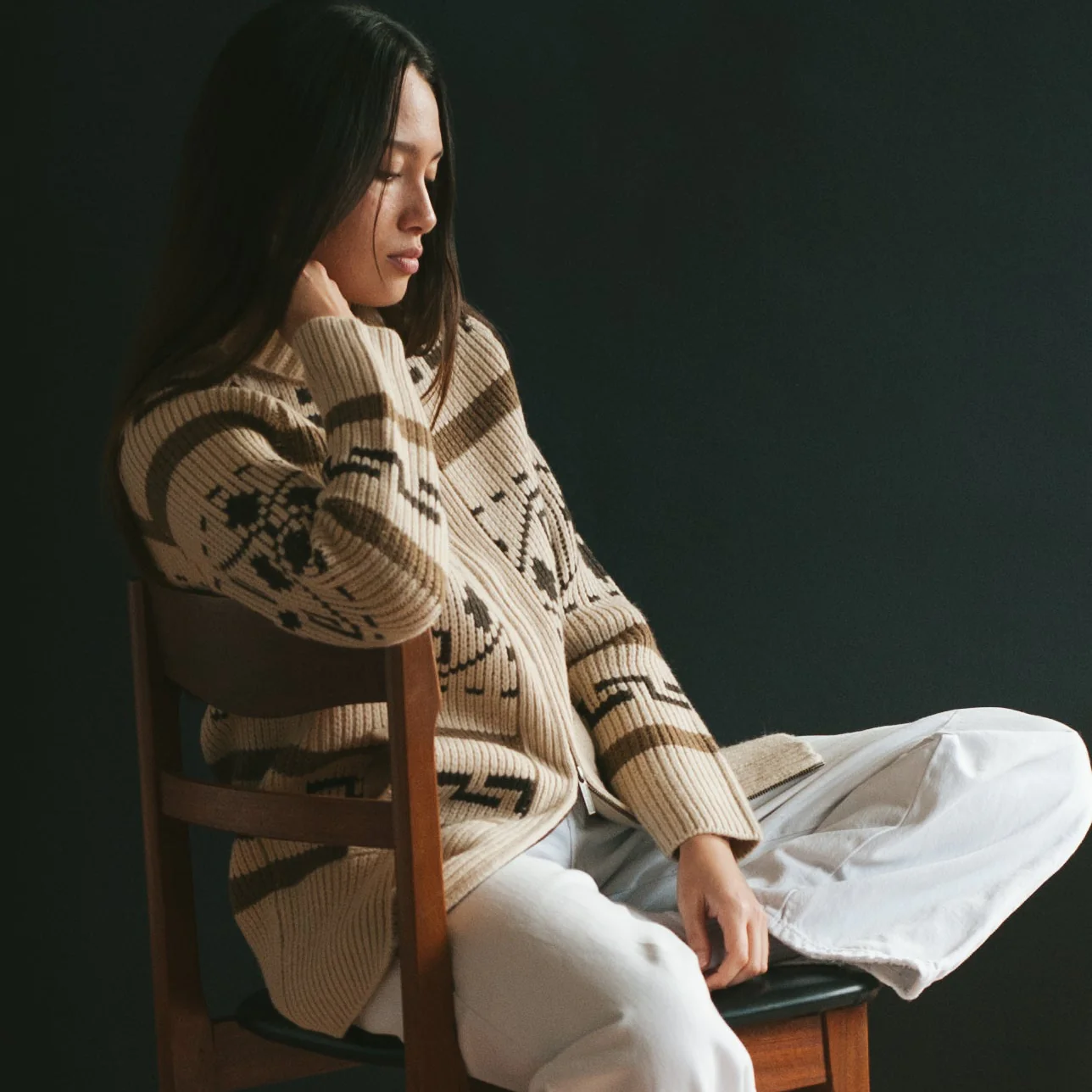 Womens Westerley Cardigan - Tan/Brown Multi - Image 4