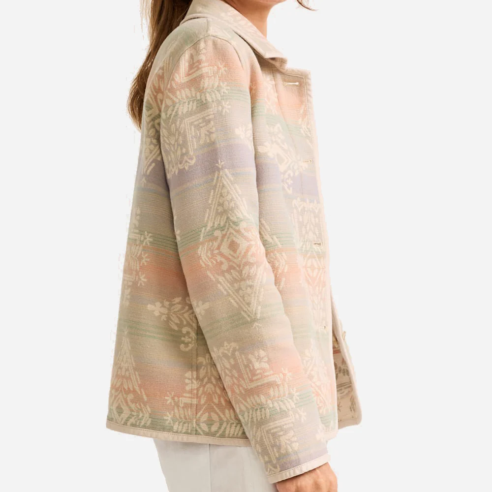 Womens Reversible Doublesoft Chore Jacket - Ecru/Shale Laurel Grove - Image 3
