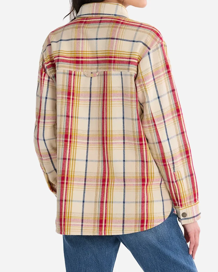 Womens Plaid Popover Shirt - Antique White Multi - Image 2