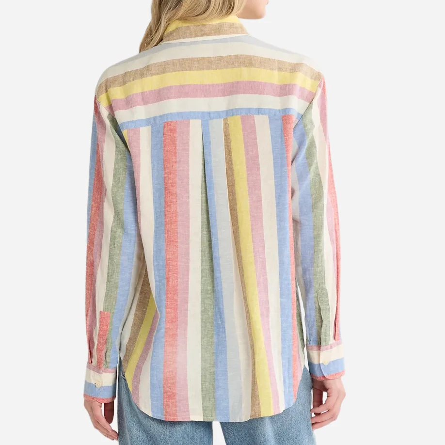 Womens Multi Stripe Coastal Linen Shirt - Multi - Image 2