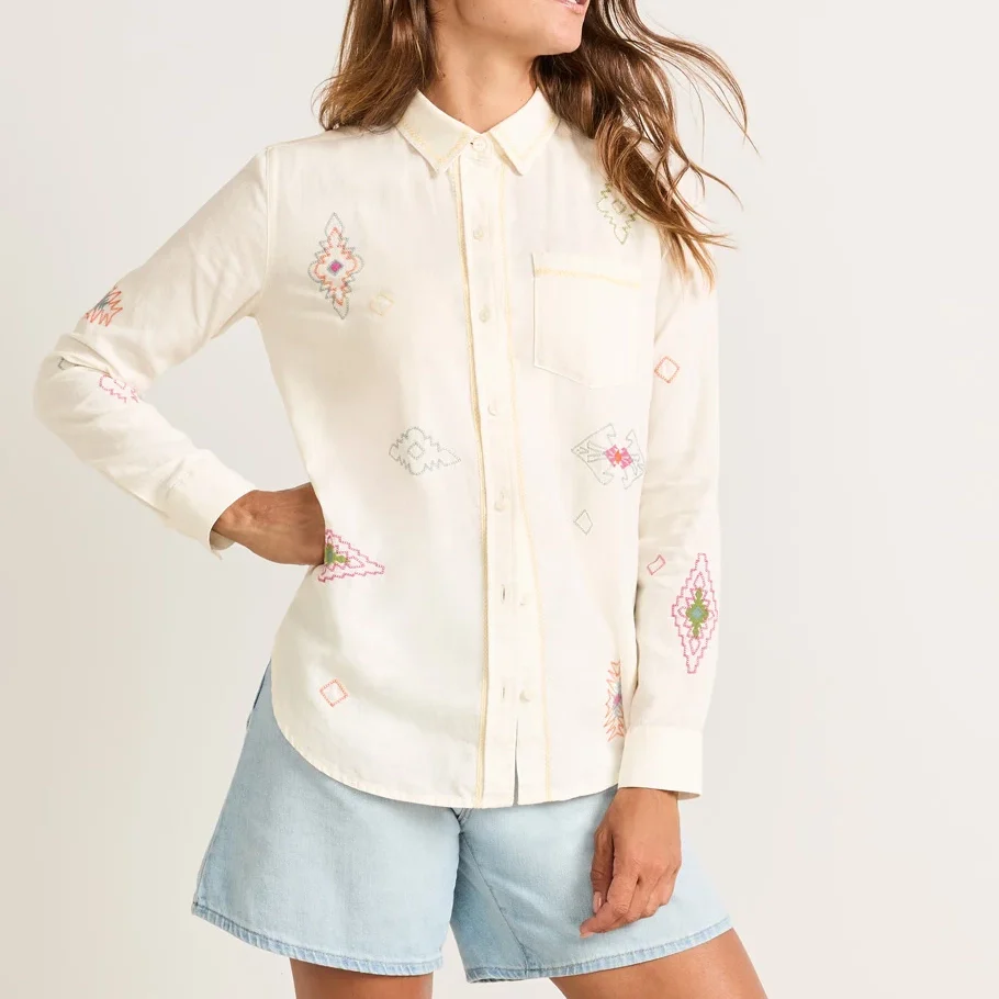 Womens The Perfect One Pocket Shirt - Ivory