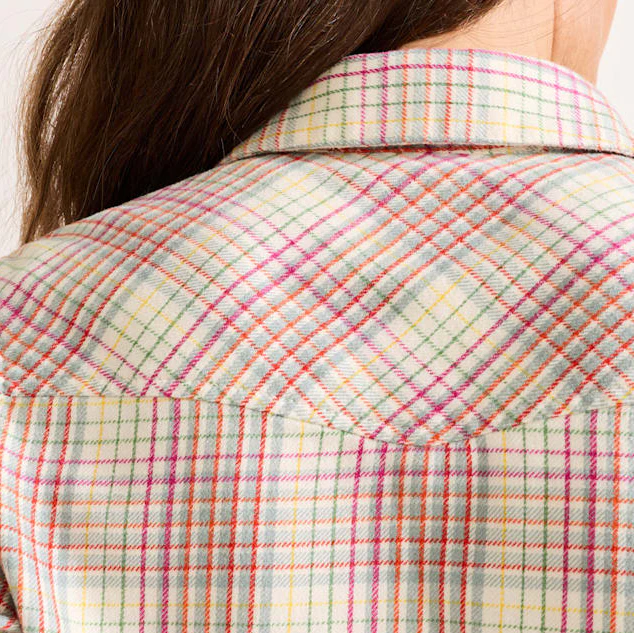 Womens Riley Shirt - Ivory Multi Plaid - Image 4