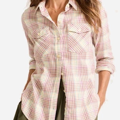 Womens Riley Shirt - Ivory Multi Plaid - Image 6