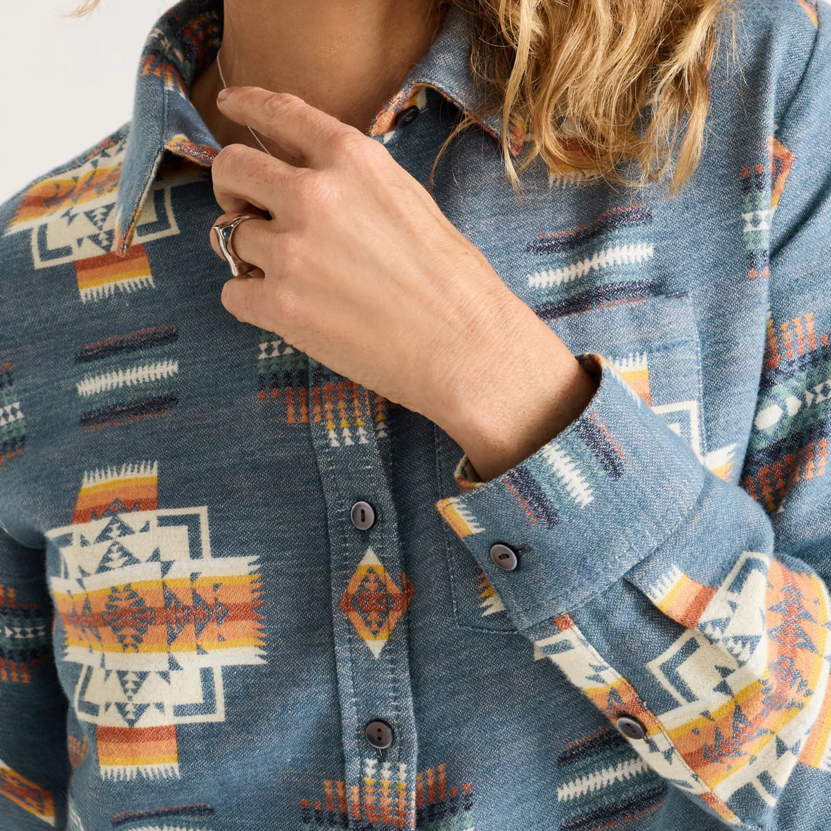 Womens Doublesoft Perfect Pocket Shirt - Blue Chief Joseph - Image 3