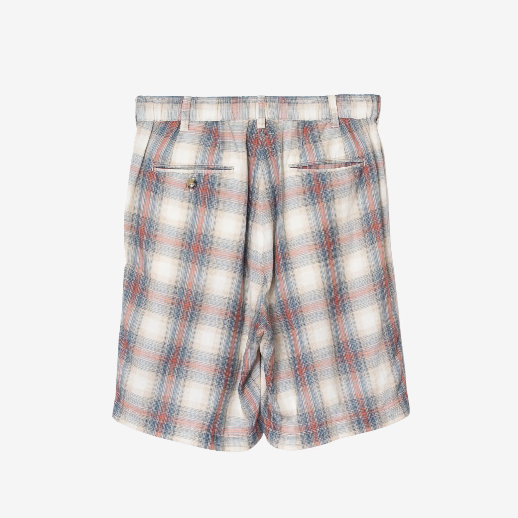 Two Pleat Shorts - Rust/Navy - Image 2