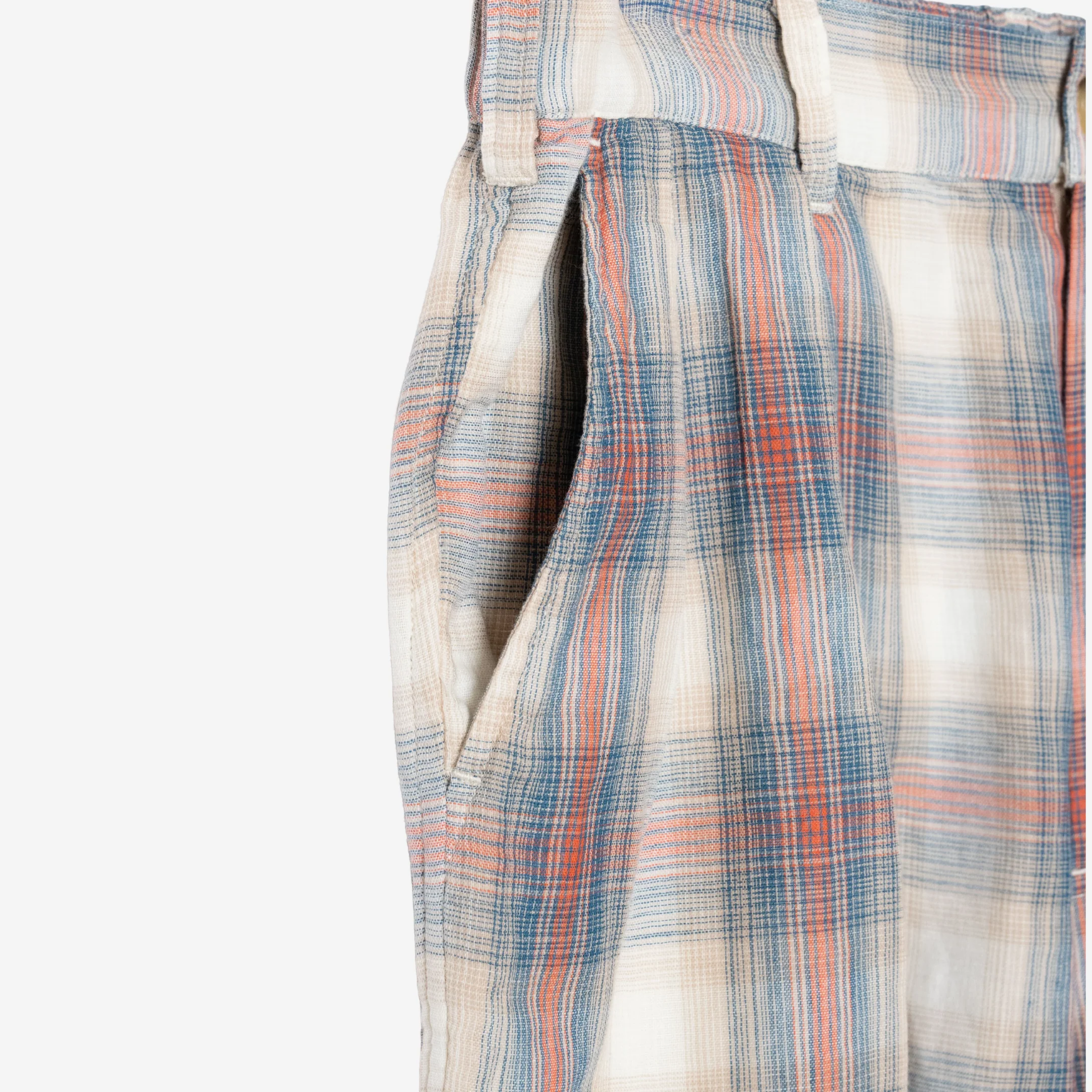 Two Pleat Shorts - Rust/Navy - Image 3