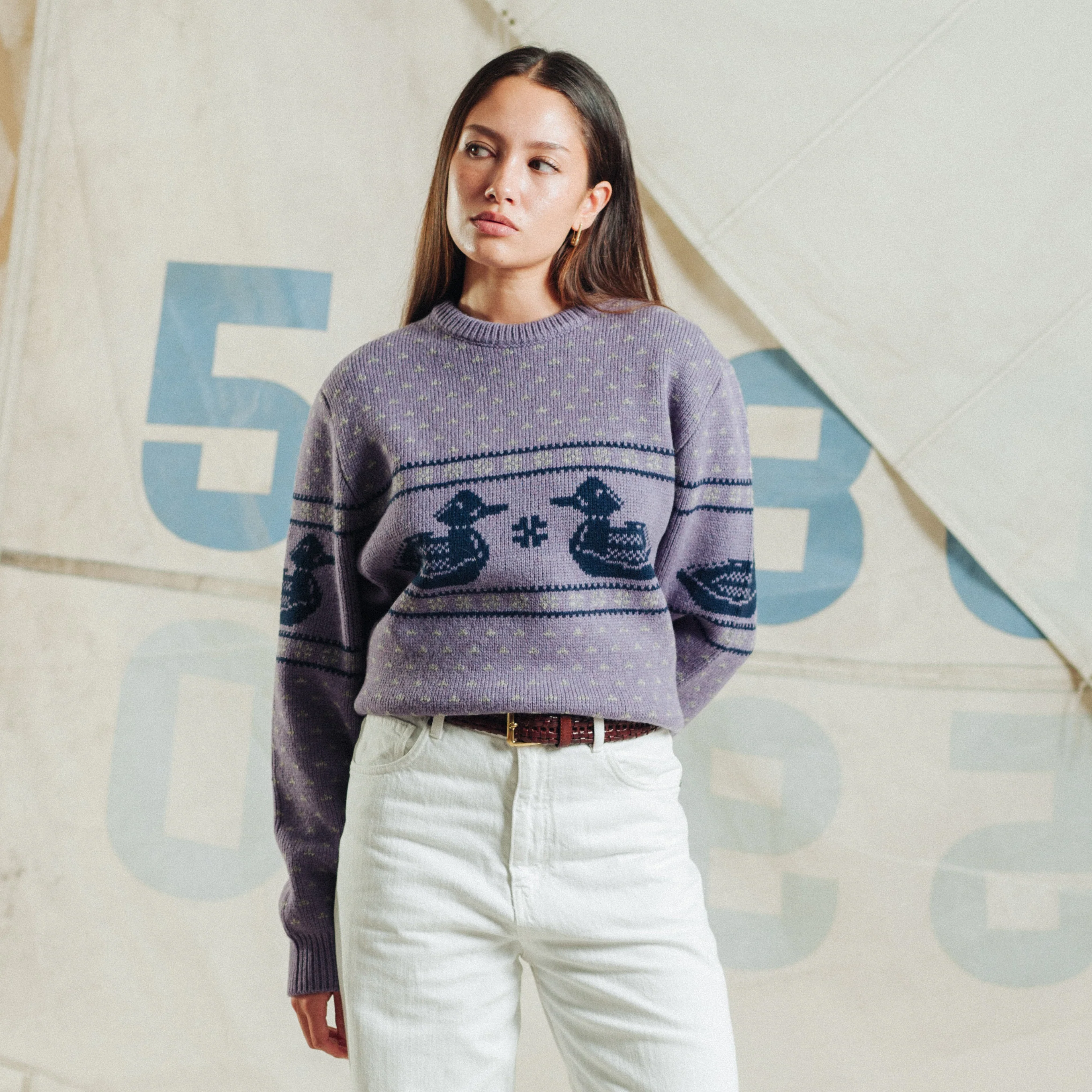 Women's Duck Sweater - Purple - Image 5