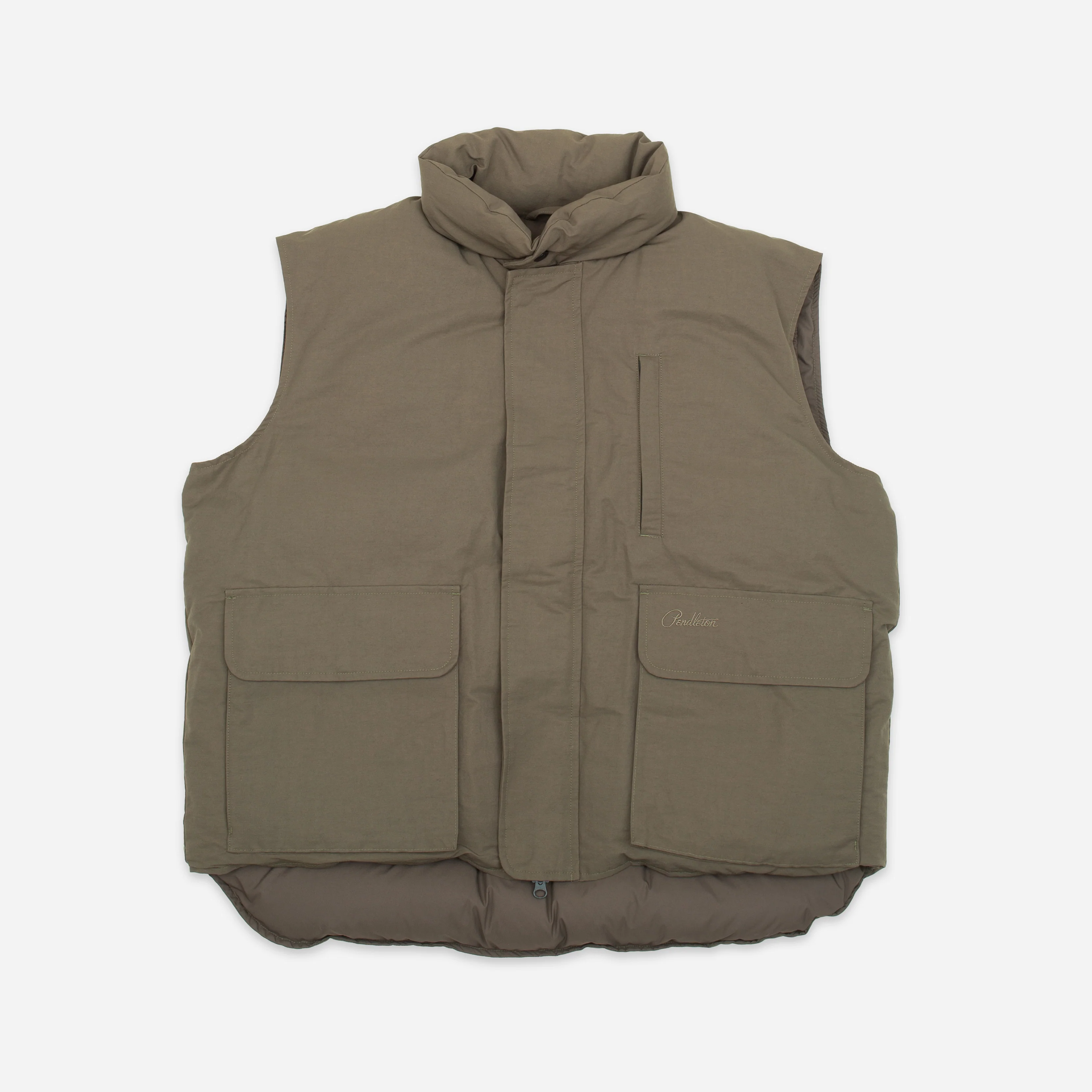Flat Face Down Vest - Brown