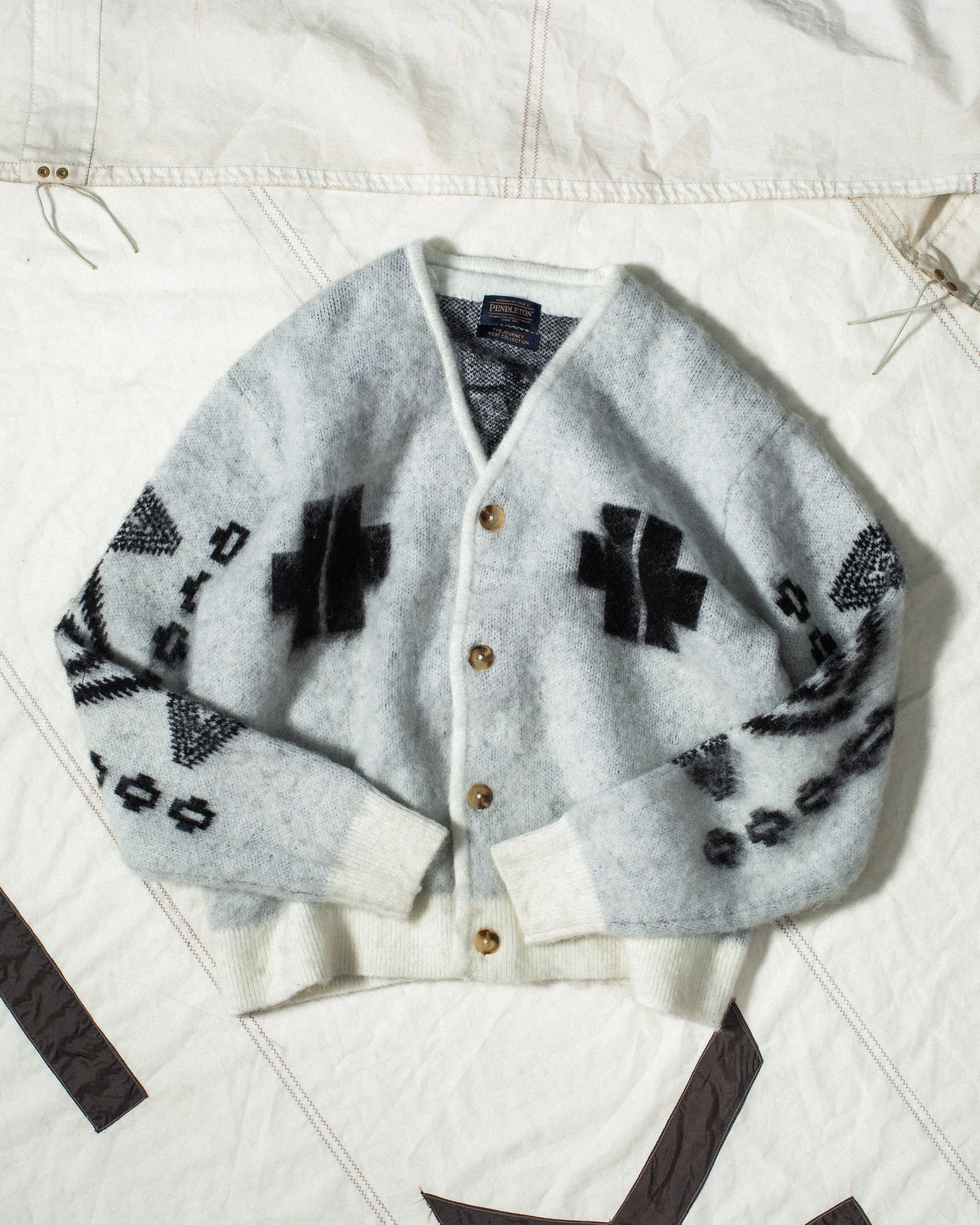 Women's Mohair Cardigan - Los Ojos White - Image 8
