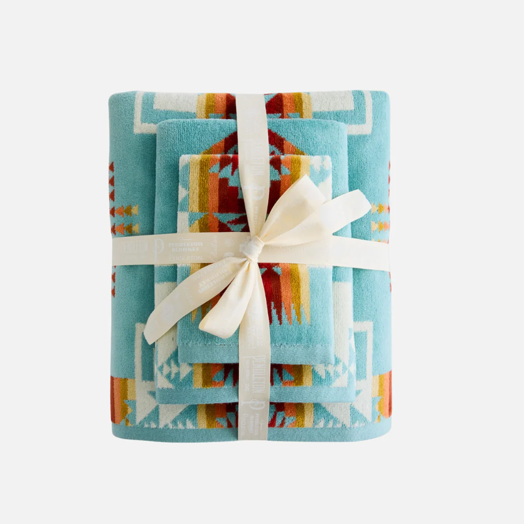 3 Piece Towel Set - Chief Joseph Aqua - Image 2