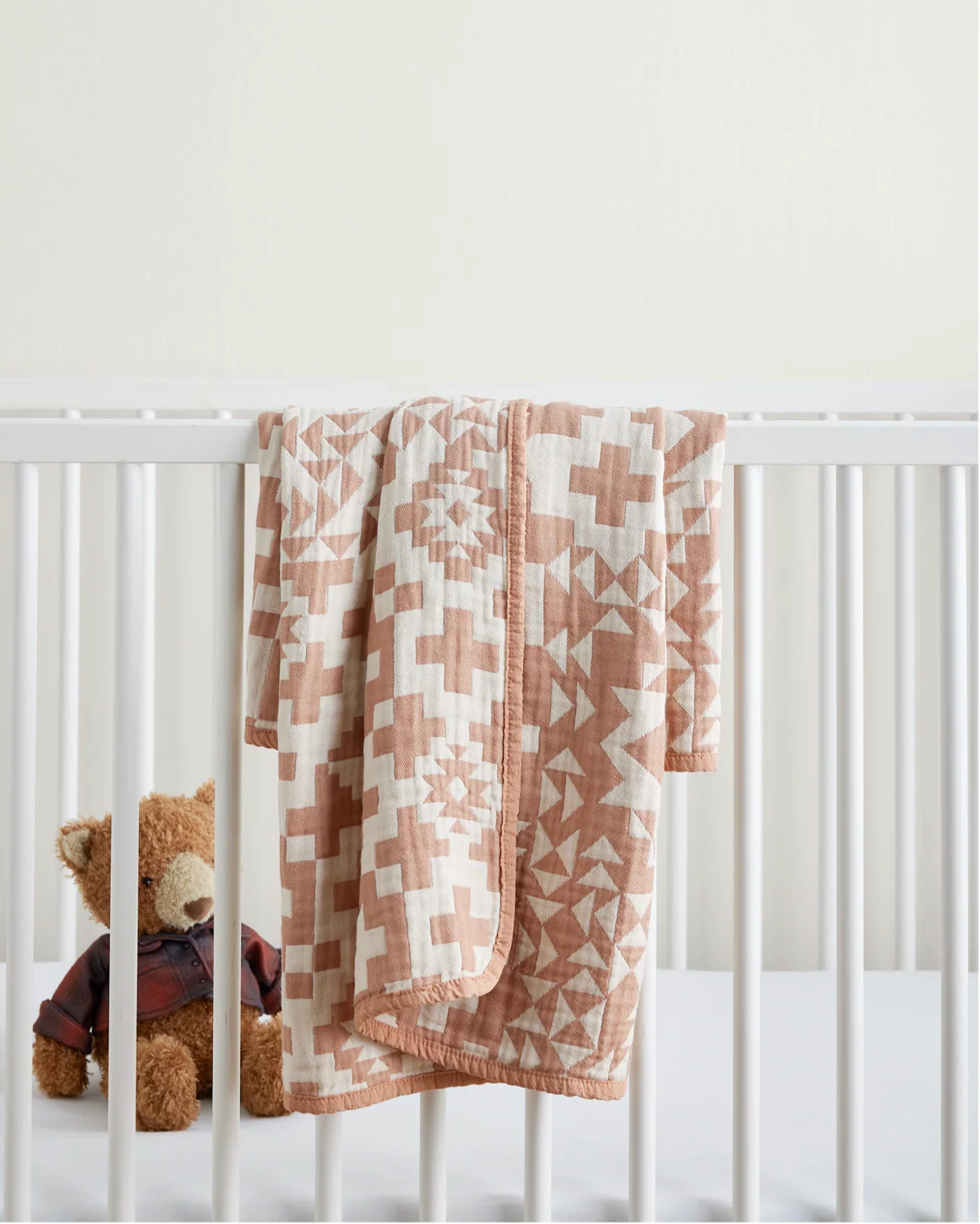 Organic Woven Baby Blanket Blue Ridge - Cork - Image 4